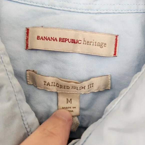 Banana Republic Heritage Ombre Cotton Casual Button Down Shirt, M - Picture 3 of 4